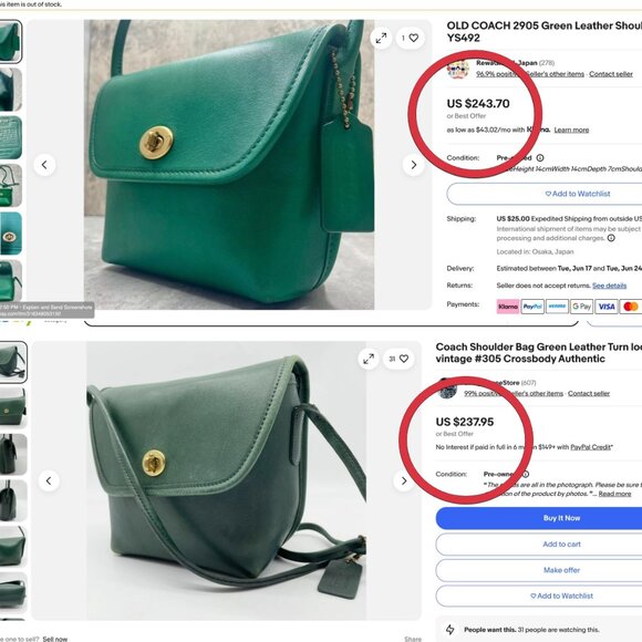 COACH Limited Edition Archive Turnlock Pouch Crossbody Shoulder Bag - Green - Picture 3 of 15